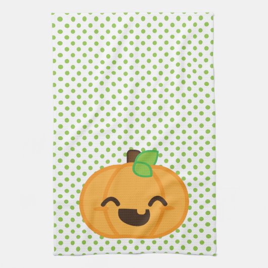 Kawaii Jack-o'-lantern Citrouille Serviette de cui (Vertical)