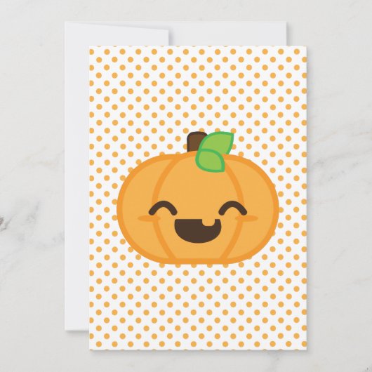 Kawaii Jack O Lantern Halloween Party Invite Kaart (Voorkant)
