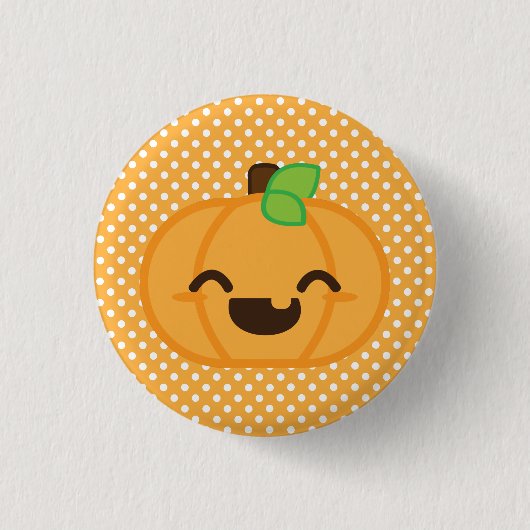 Kawaii Jack O Lantern Pumpkin Button (Voorkant)