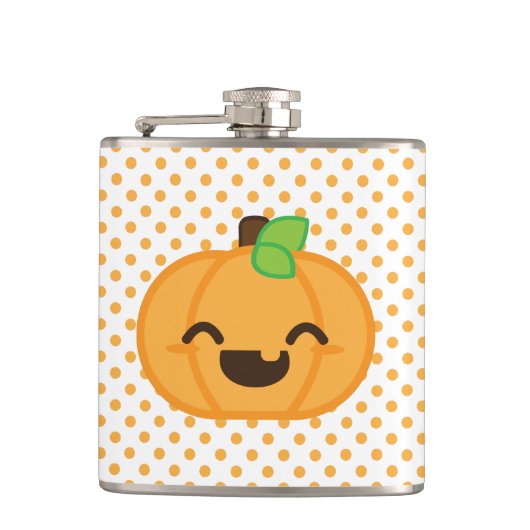 Kawaii Jack O Lantern Pumpkin Flask Heupfles (Voorkant)