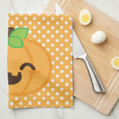 Kawaii Jack O Lantern Pumpkin Kitchen Towel Theedoek (Quarter Fold)