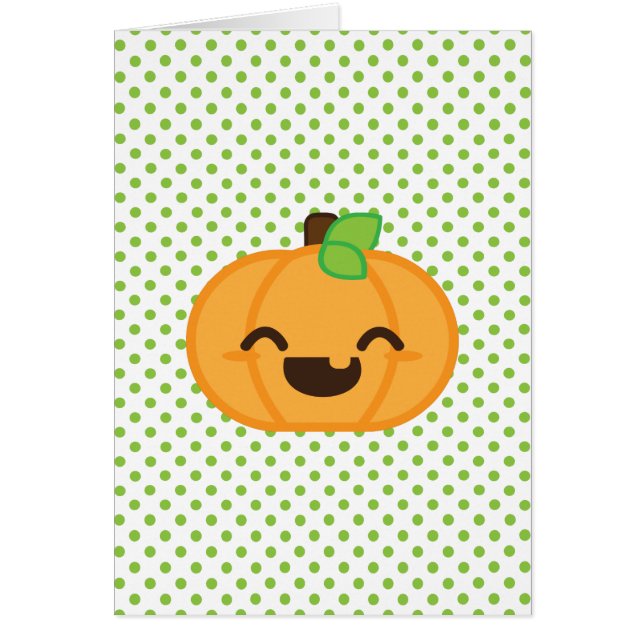 Kawaii Jack O Lantern Pumpkin Note Card (Voorkant)