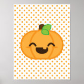 Kawaii Jack O Lantern Pumpkin Poster Print (Voorkant)