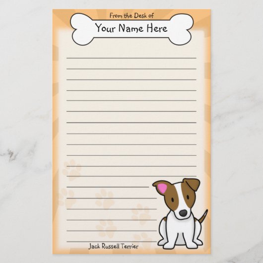 Kawaii Jack Russell Terrier Stationery Briefpapier (Voorkant)
