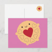 Kawaii Jammie Dodger Biscuit Briefkaart (Voorkant / Achterkant)