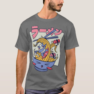 Kawaii Japan Panda surft een ramen noodle Wave Cut T-shirt