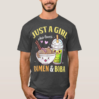 Kawaii Japanner Anime Just Girl houdt van Ramen Bo T-shirt