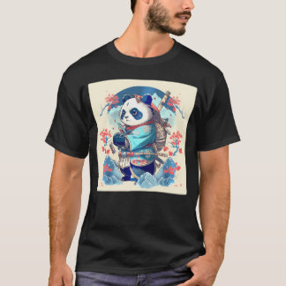 Kawaii Japans Samurai Anime Panda T-shirt