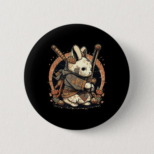 Kawaii Japans Stijl Samurai Bunny Anime Ronde Button 5,7 Cm