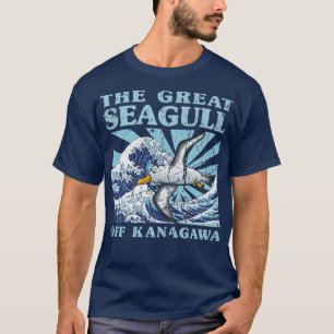 Kawaii Japanse Great Wave Great Seagull Cute Japa T-shirt