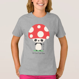Kawaii Japanse Kinoko-paddenstoel Panda T-shirt