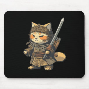 Kawaii Japanse stijl Samurai Cat Anime Muismat