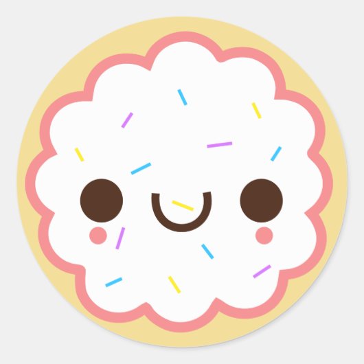 kawaii joli cookie sucre gelé Sticker (Devant)
