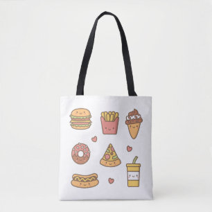 Kawaii Junk Food Girls Boodschappentas Draagtas
