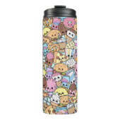 Kawaii Junk Food Munchies Pattern Thermosbeker (Voorkant)