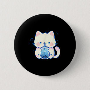 Kawaii Kat Boba Japanse Schattige Esthetische Anim Ronde Button 5,7 Cm