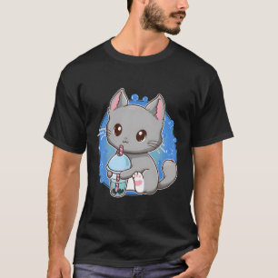 Kawaii Kat Bubble Melk Thee Voor T-shirt