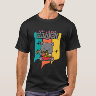 Kawaii Kat Eet Japans Eten Laten We Ons Ra Aan T-shirt