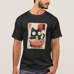 Kawaii Kat Eet Ramen Noedels Anime Meisjes Jongens T-shirt