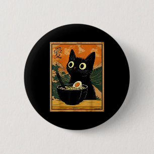 Kawaii kat eet Ramen Noedels Funny Anime Geschenk  Ronde Button 5,7 Cm