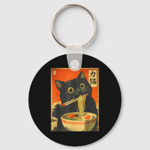Kawaii kat eet Ramen Noedels Funny Anime Geschenk Sleutelhanger