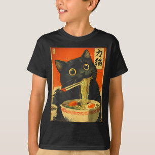 Kawaii kat eet Ramen Noedels Funny Anime Geschenk T-shirt