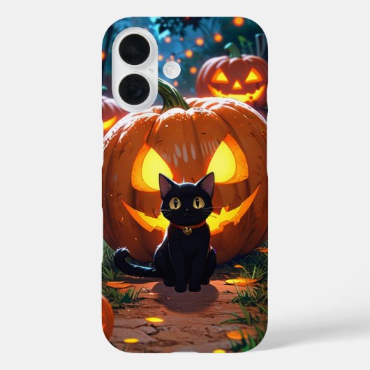 Kawaii kat en pompoen Case-Mate iPhone case (Achterkant)