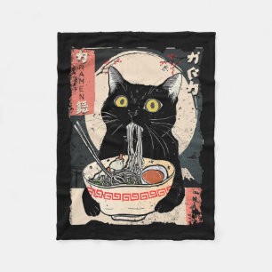 Kawaii Kat Eten Ramen Noodles Grappige Anime Gift  Fleece Deken