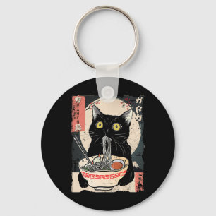 Kawaii Kat Eten Ramen Noodles Grappige Anime Gift  Sleutelhanger