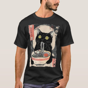 Kawaii Kat Eten Ramen Noodles Grappige Anime T-shirt