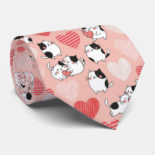 Kawaii Kat & Harten Valentijnpatroon (6) Stropdas