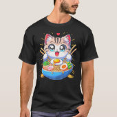 Kawaii Kat Japans Anime Manga Kat Ramen T-shirt (Voorkant)