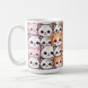 Kawaii kat katje kitten huisdier gezicht doodle pr koffiemok