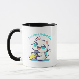 Kawaii kat kleurrijke mok