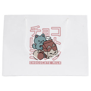Kawaii Kat met Chocolademelk – Japanse Pop Art Groot Cadeauzakje