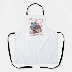 Kawaii Kat met Chocolademelk – Japanse Pop Art Schort