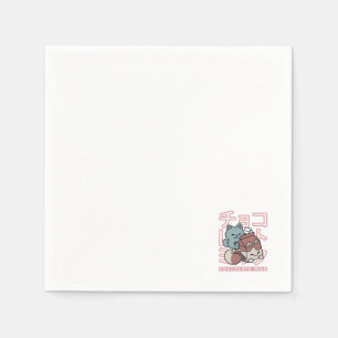 Kawaii Kat met Chocolademelk – Japanse Pop Art  Servet