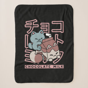 Kawaii Kat met Chocolademelk – Japanse Pop Art Sherpa Deken