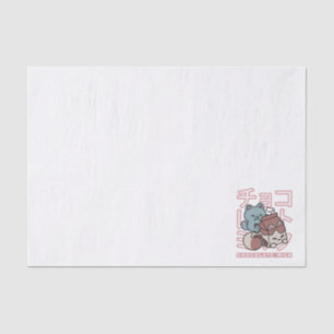Kawaii Kat met Chocolademelk – Japanse Pop Art  Tissuepapier
