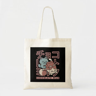 Kawaii Kat met Chocolademelk – Japanse Pop Art Tote Bag
