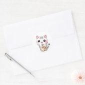 Kawaii katteborrelthee ronde sticker (Envelop)