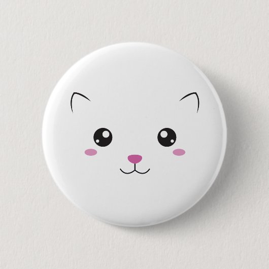 Kawaii kattegezicht ronde button 5,7 cm (Voorkant)