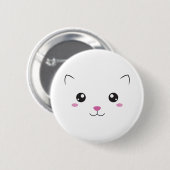 Kawaii kattegezicht ronde button 5,7 cm (Voorkant /achterkant)
