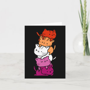 Kawaii Kattenstapel Sinaasappel Roze Lesbische Pri Kaart