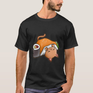 Kawaii Kattensushi Grappige Kattenbezitter Slaapka T-shirt