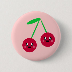 kawaii - kersen vruchtenvrolijke vrienden ronde button 5,7 cm