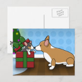 Kawaii Kerst Corgi Puppy Gift Feestdagenkaart (Voorkant / Achterkant)