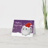 Kawaii kerst grijs tabby kitty kat feestdagen kaart (Voorkant)