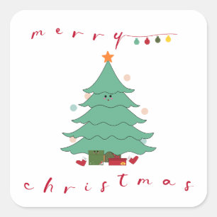 Kawaii-Kerst sticker