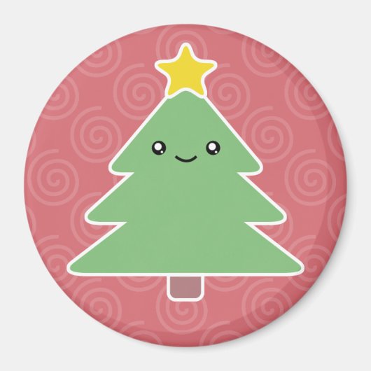 Kawaii kerstboom Magnet Magneet (Voorkant)